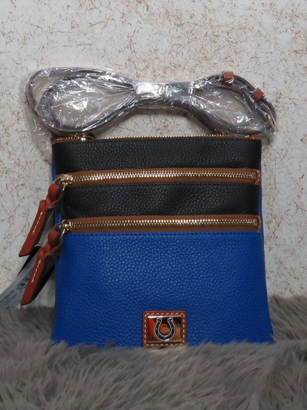 Dooney & Bourke NFL Indianapolis Colts Triple Zip Crossbody (French Blue)